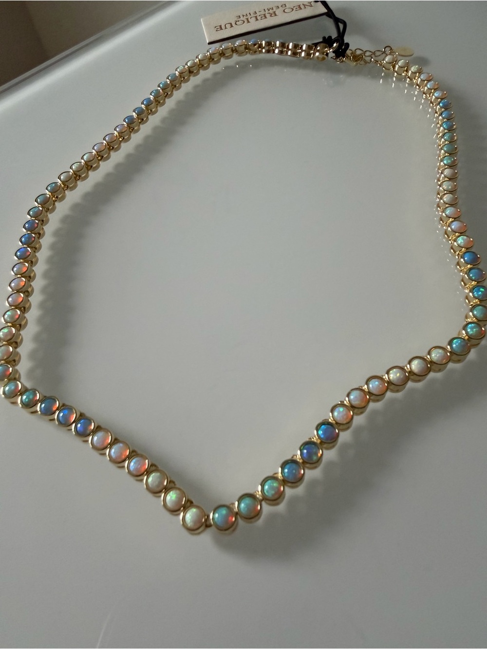 Opal gold tennis Necklace - Picture 4 of 7